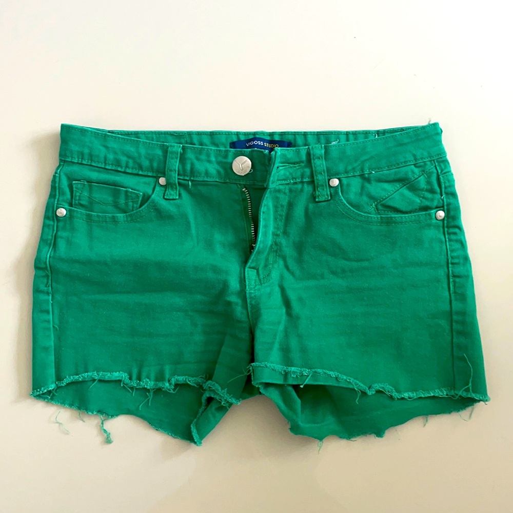 Used Vigoss Studio Green Denim Shorts Sz. 29